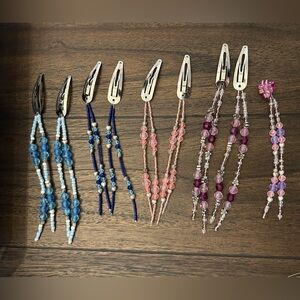 Handmade beaded hair clips